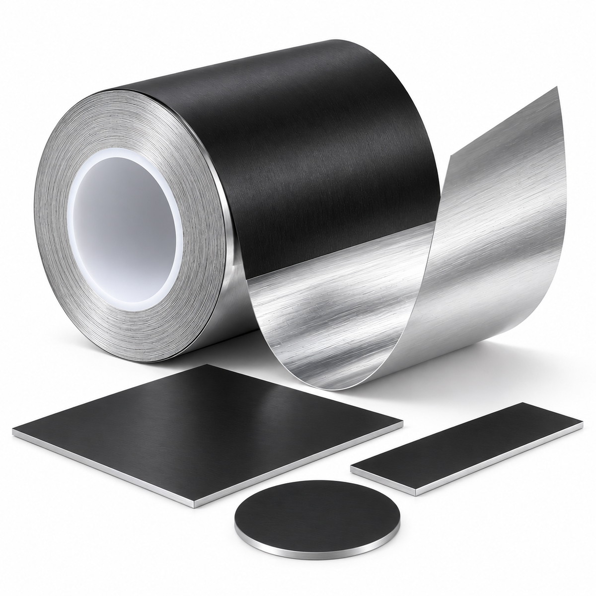 OPUTE black nano-carbon coated aluminum foil thermal tape for lightweight electronic heat spreading and custom die-cut applications
