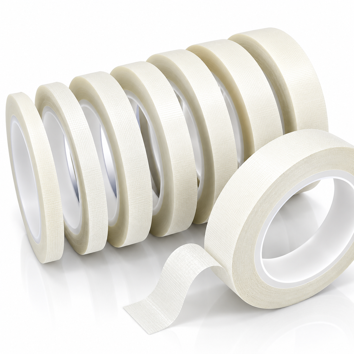 OPUTE flame-retardant white fiberglass electrical insulation tape rolls in multiple custom widths